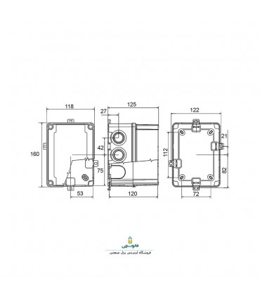 جعبه تقسیم-120*120*160- درب مات-پارسا