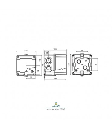 جعبه تقسیم-65*90*100- درب مات-پارسا