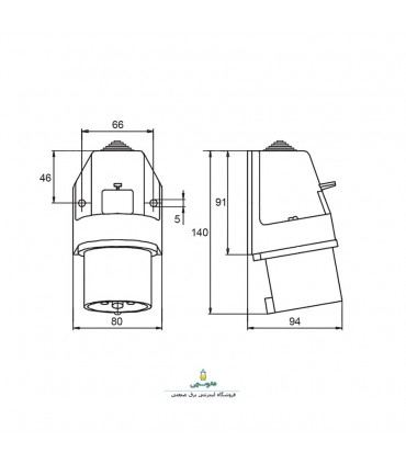 شاخه روکار فازبرگردان صنعتی 32*5-پارسا