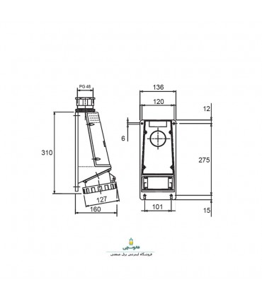 پریز روکار صنعتی125×5-پارسا