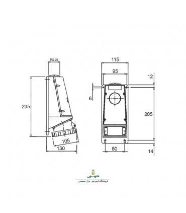 پریز دیواری روکار صنعتی63×4-پارسا